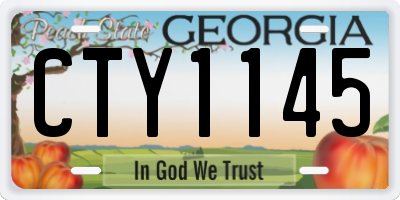 GA license plate CTY1145