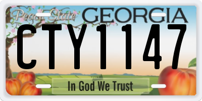 GA license plate CTY1147