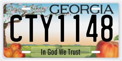 GA license plate CTY1148