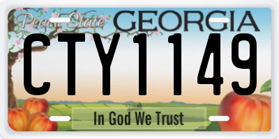 GA license plate CTY1149