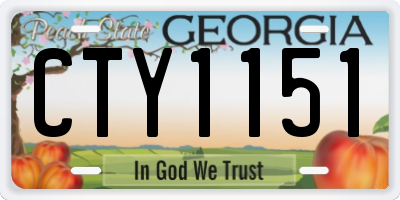 GA license plate CTY1151