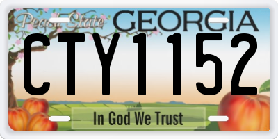 GA license plate CTY1152