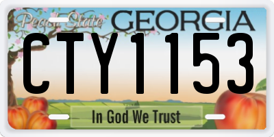 GA license plate CTY1153