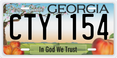 GA license plate CTY1154