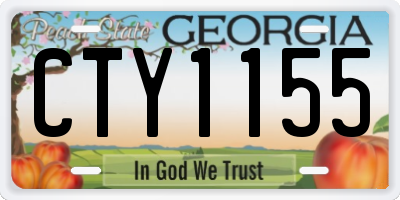 GA license plate CTY1155