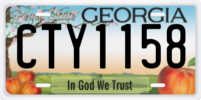 GA license plate CTY1158