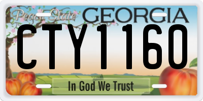 GA license plate CTY1160