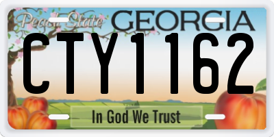 GA license plate CTY1162