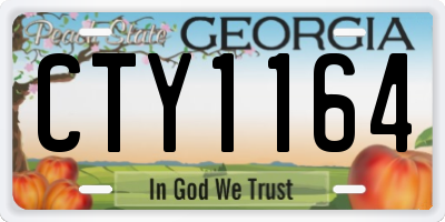 GA license plate CTY1164