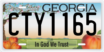 GA license plate CTY1165