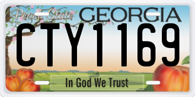 GA license plate CTY1169