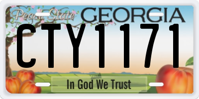 GA license plate CTY1171