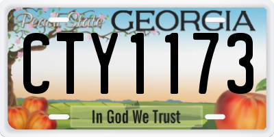 GA license plate CTY1173