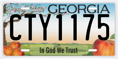 GA license plate CTY1175