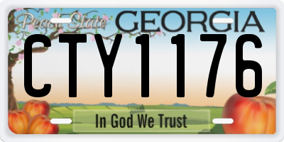 GA license plate CTY1176