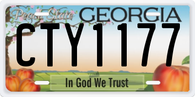 GA license plate CTY1177