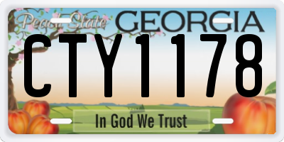 GA license plate CTY1178