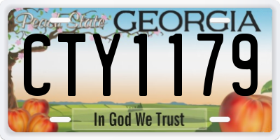 GA license plate CTY1179