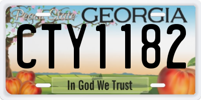 GA license plate CTY1182