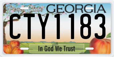 GA license plate CTY1183