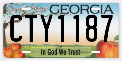 GA license plate CTY1187