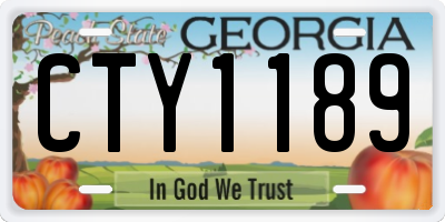 GA license plate CTY1189