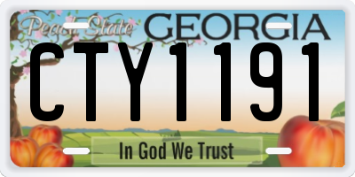 GA license plate CTY1191