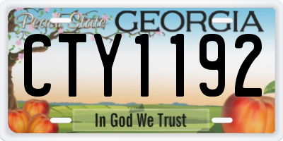 GA license plate CTY1192