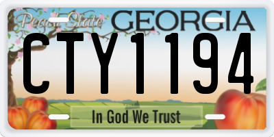 GA license plate CTY1194