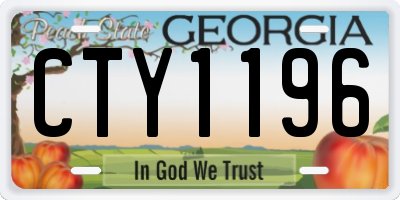 GA license plate CTY1196