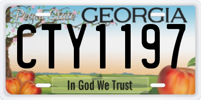 GA license plate CTY1197