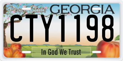 GA license plate CTY1198