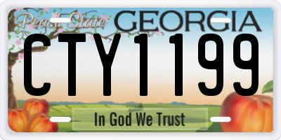 GA license plate CTY1199