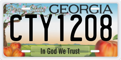 GA license plate CTY1208