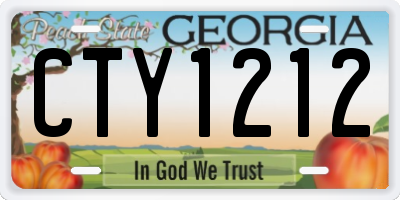 GA license plate CTY1212