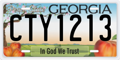 GA license plate CTY1213