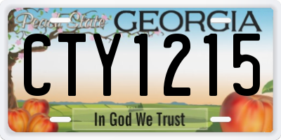 GA license plate CTY1215