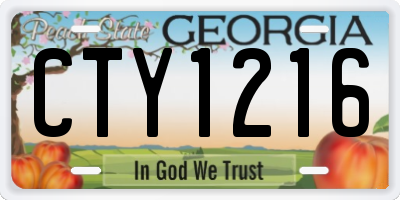 GA license plate CTY1216