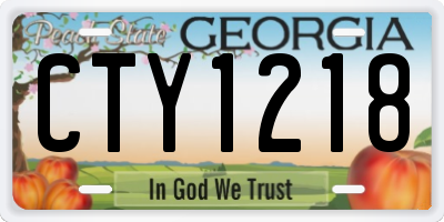 GA license plate CTY1218