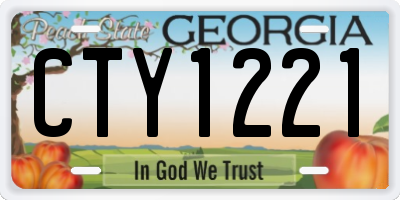 GA license plate CTY1221