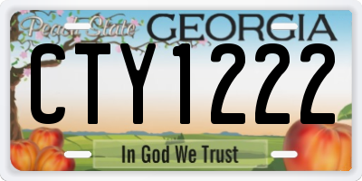 GA license plate CTY1222