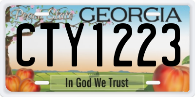 GA license plate CTY1223