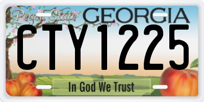 GA license plate CTY1225