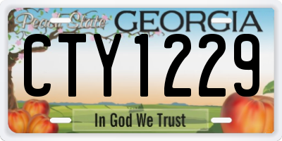 GA license plate CTY1229