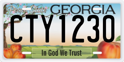 GA license plate CTY1230