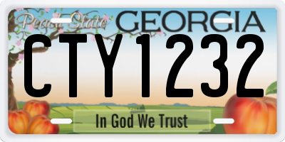 GA license plate CTY1232