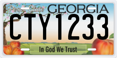 GA license plate CTY1233