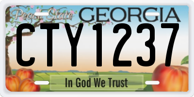 GA license plate CTY1237