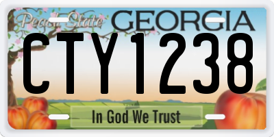 GA license plate CTY1238