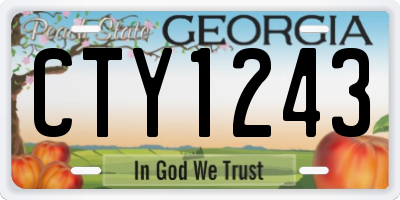 GA license plate CTY1243